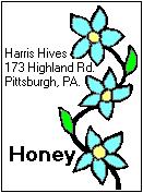 Harris Hives Honey Jar Label